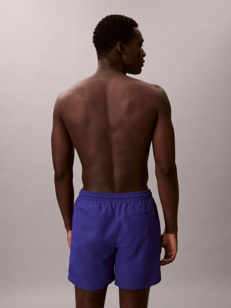Blue Medium Drawstring Swim Shorts - CK Monogram  Men