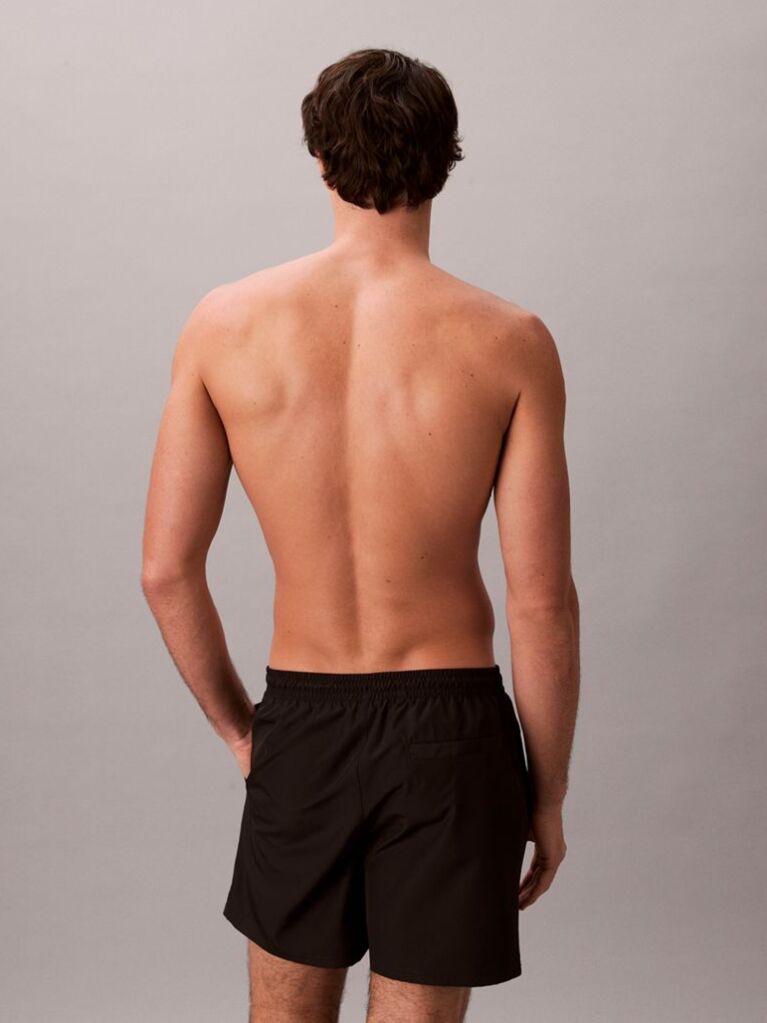 Black Medium Drawstring Swim Shorts - CK Monogram  Men