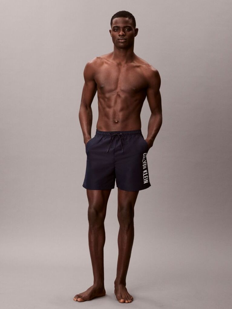 Black Medium Drawstring Swim Shorts - Intense Power  Men