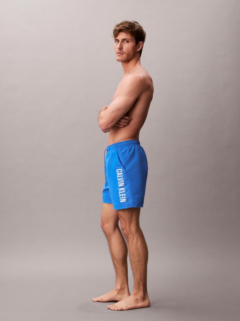 Blue Medium Drawstring Swim Shorts - Intense Power  Men