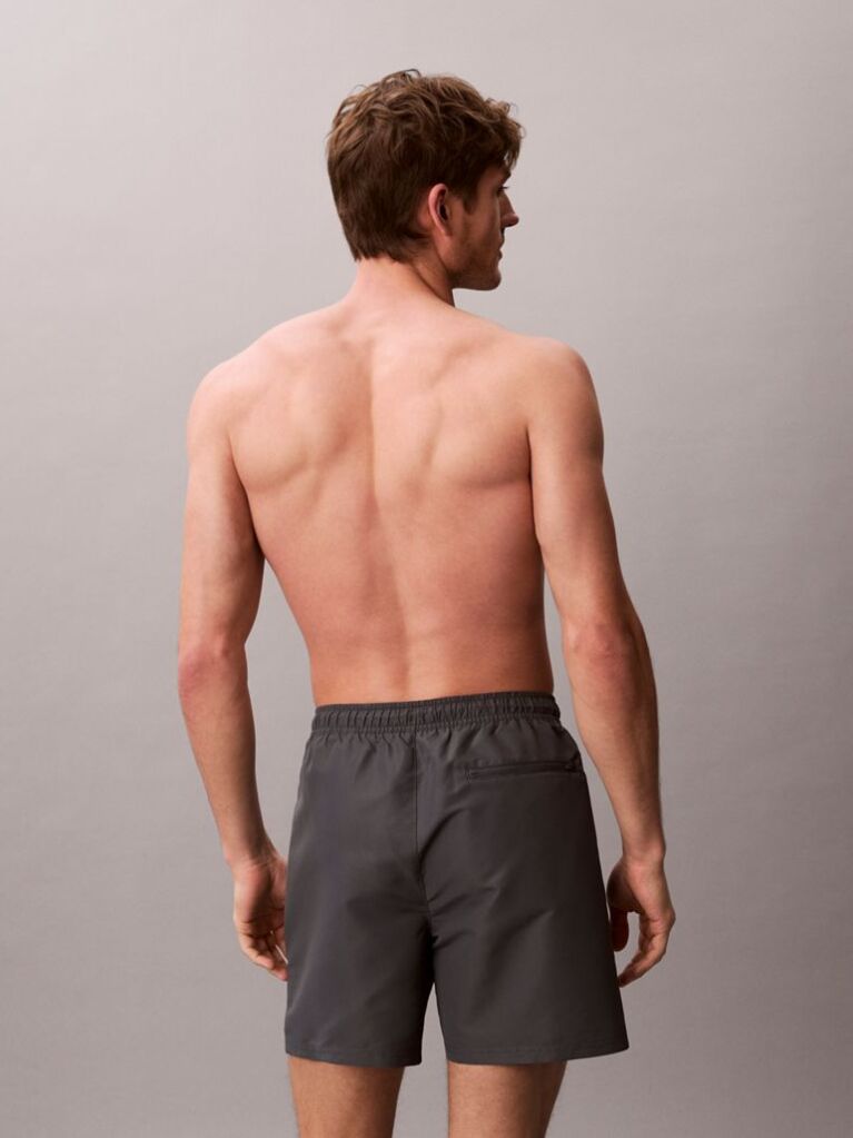 Grey Medium Drawstring Swim Shorts - Intense Power  Men