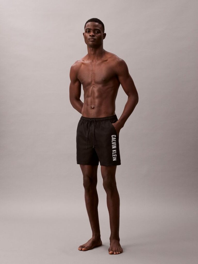 Black Medium Drawstring Swim Shorts - Intense Power  Men