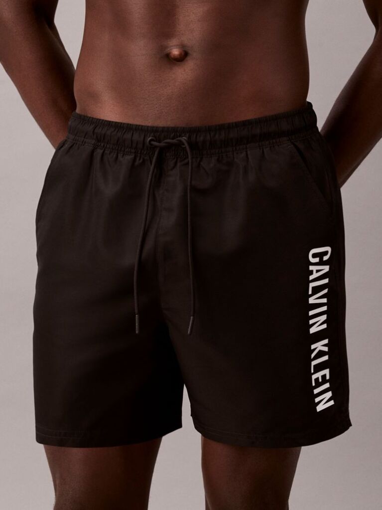 Black Medium Drawstring Swim Shorts - Intense Power  Men