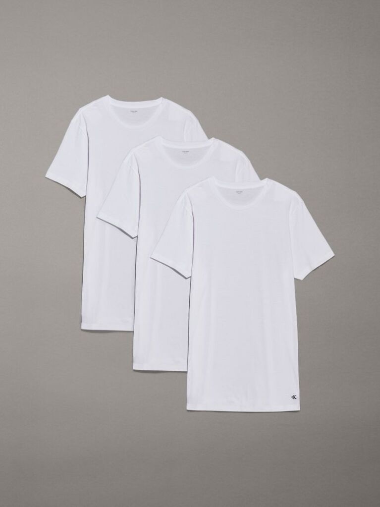 White 3 Pack Crewneck T-Shirts - Cotton Classics  Men