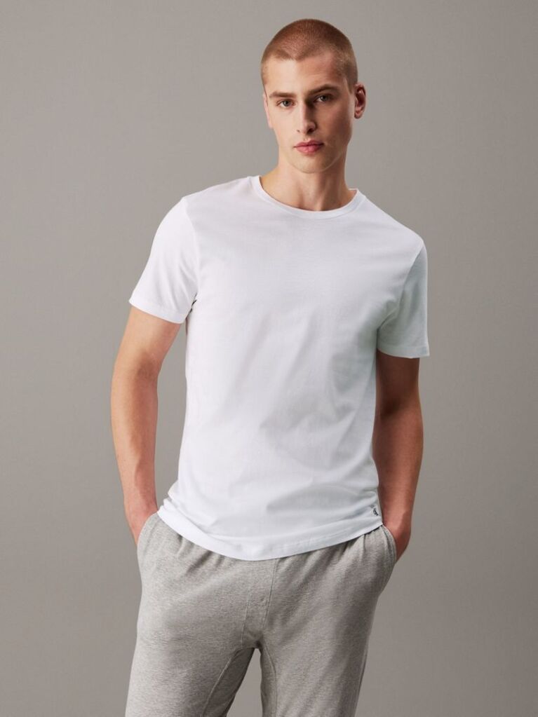 White 3 Pack Crewneck T-Shirts - Cotton Classics  Men