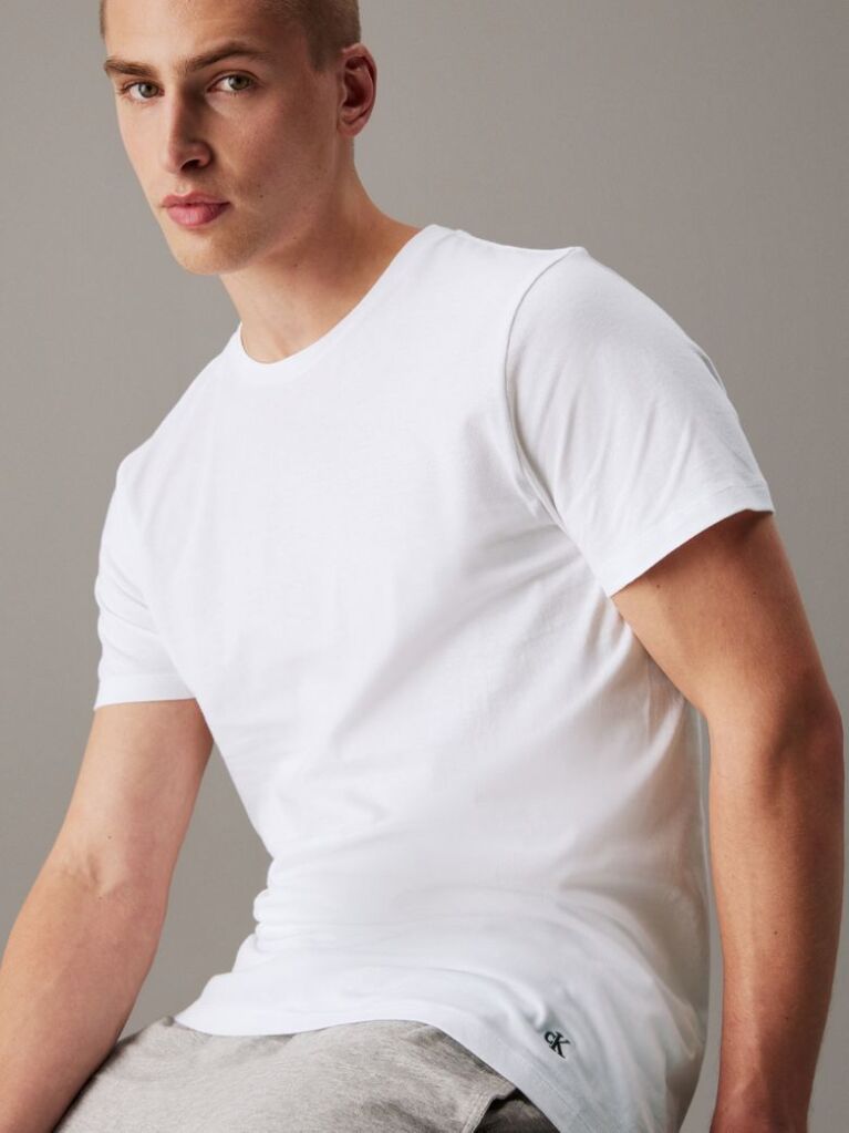 White 3 Pack Crewneck T-Shirts - Cotton Classics  Men