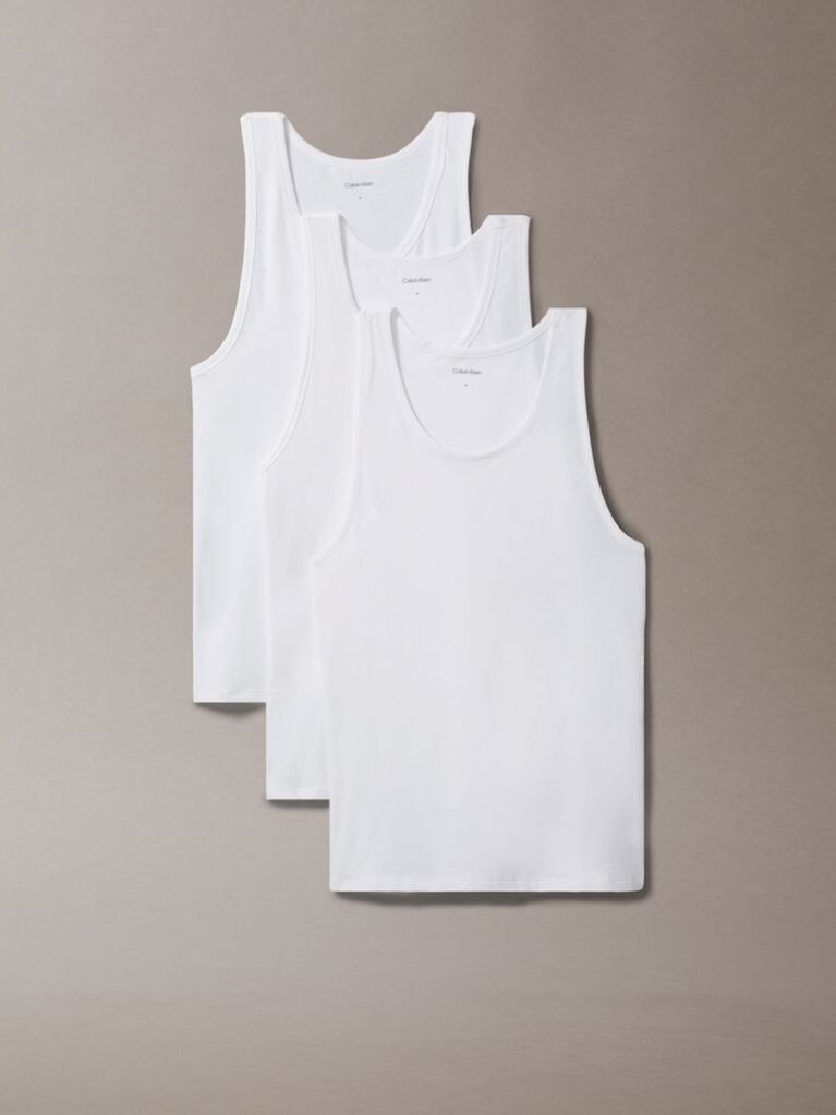 White 3 Pack Lounge Tank Tops  Men