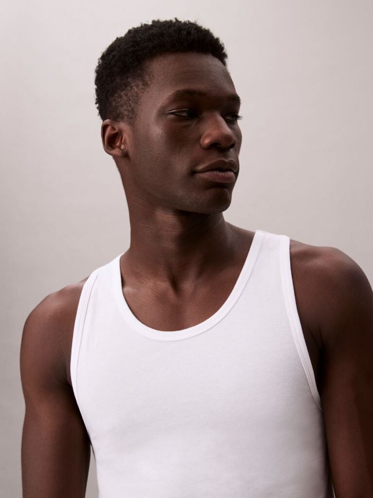 White 3 Pack Lounge Tank Tops  Men