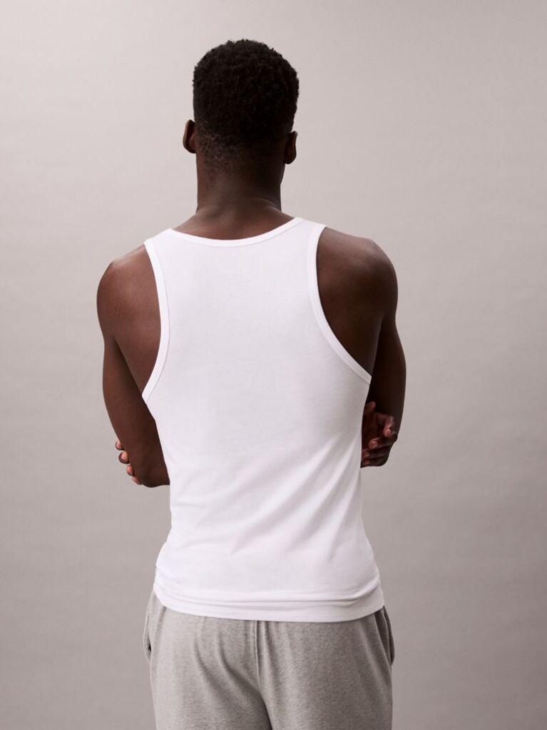 White 3 Pack Lounge Tank Tops  Men