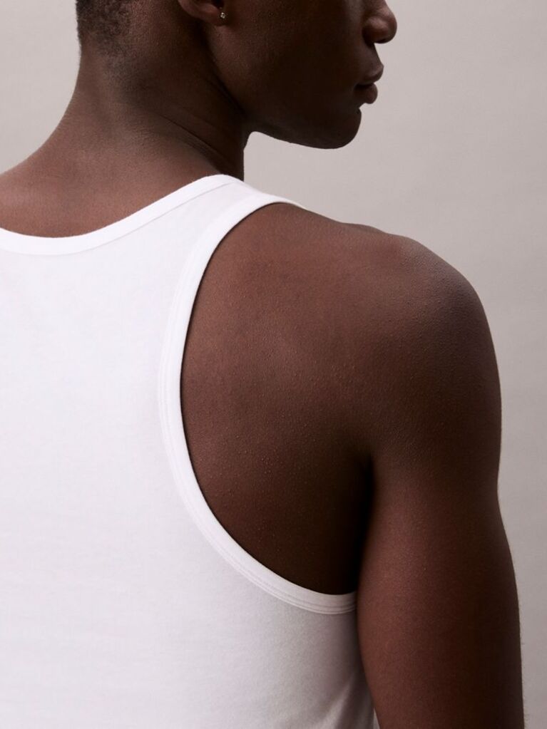 White 3 Pack Lounge Tank Tops  Men