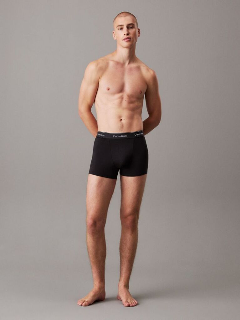 Black 3 Pack Relaxed Dart Trunks - Icon Cotton Stretch  Men
