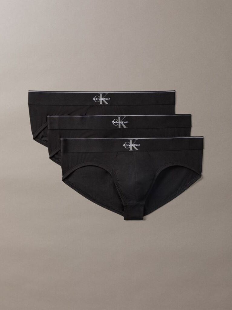 Black Graphic Monogram Cotton Stretch Briefs  Men