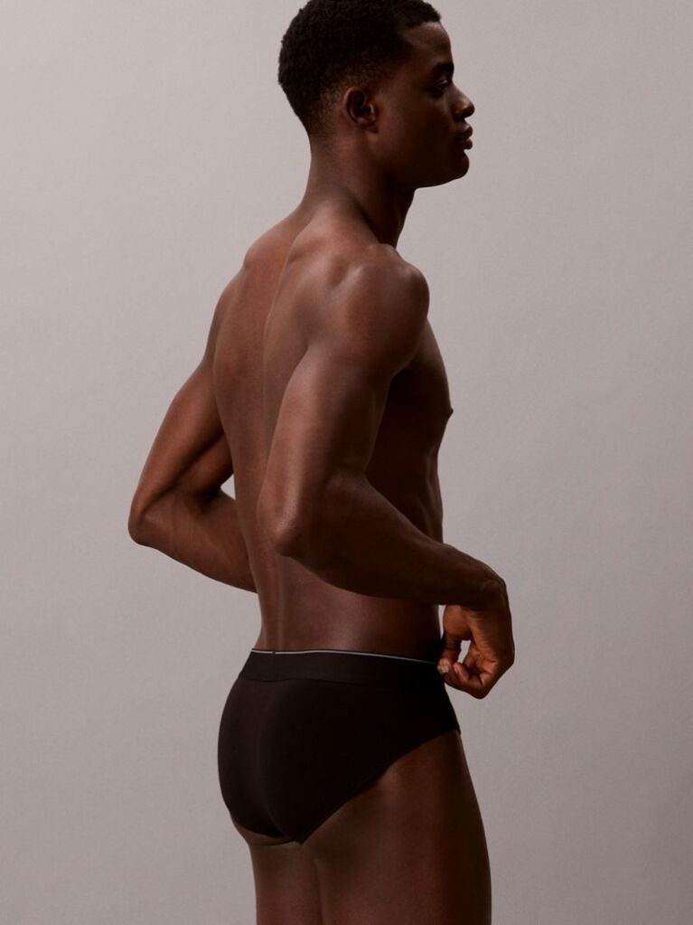 Black Graphic Monogram Cotton Stretch Briefs  Men