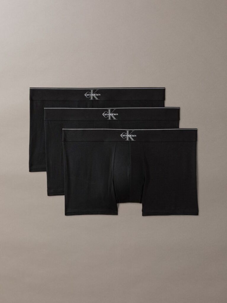 Black Graphic Monogram Cotton Stretch Trunks  Men