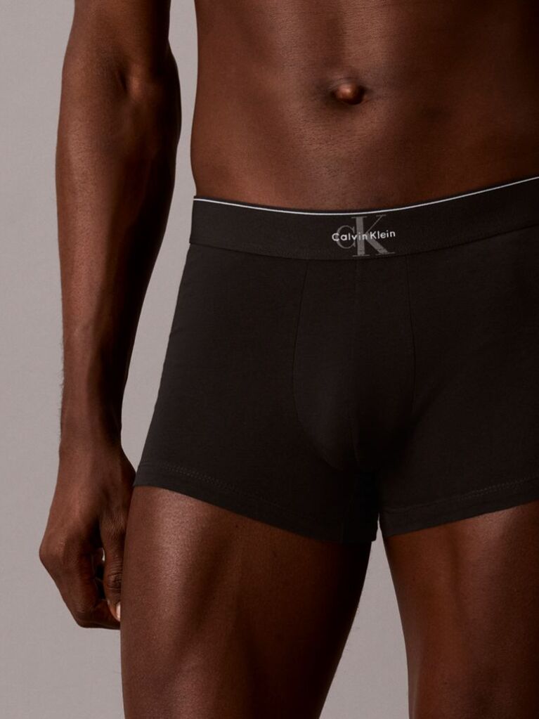 Black Graphic Monogram Cotton Stretch Trunks  Men