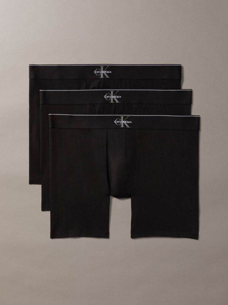 Black Graphic Monogram Cotton Stretch Boxer Briefs  Men