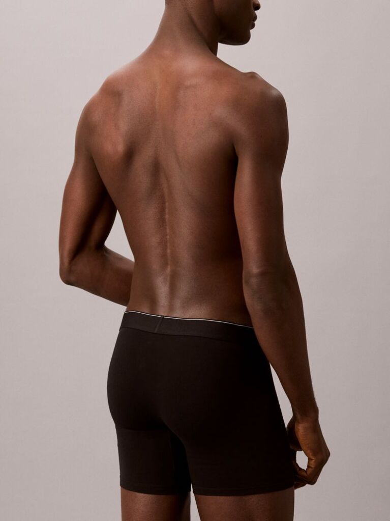Black Graphic Monogram Cotton Stretch Boxer Briefs  Men