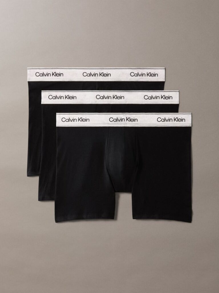 Black 3 Pack Boxer Briefs - Icon Cotton Stretch  Men