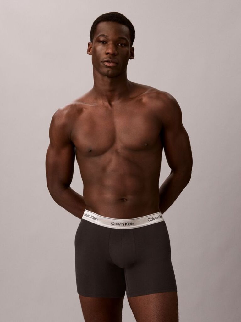 Black 3 Pack Boxer Briefs - Icon Cotton Stretch  Men