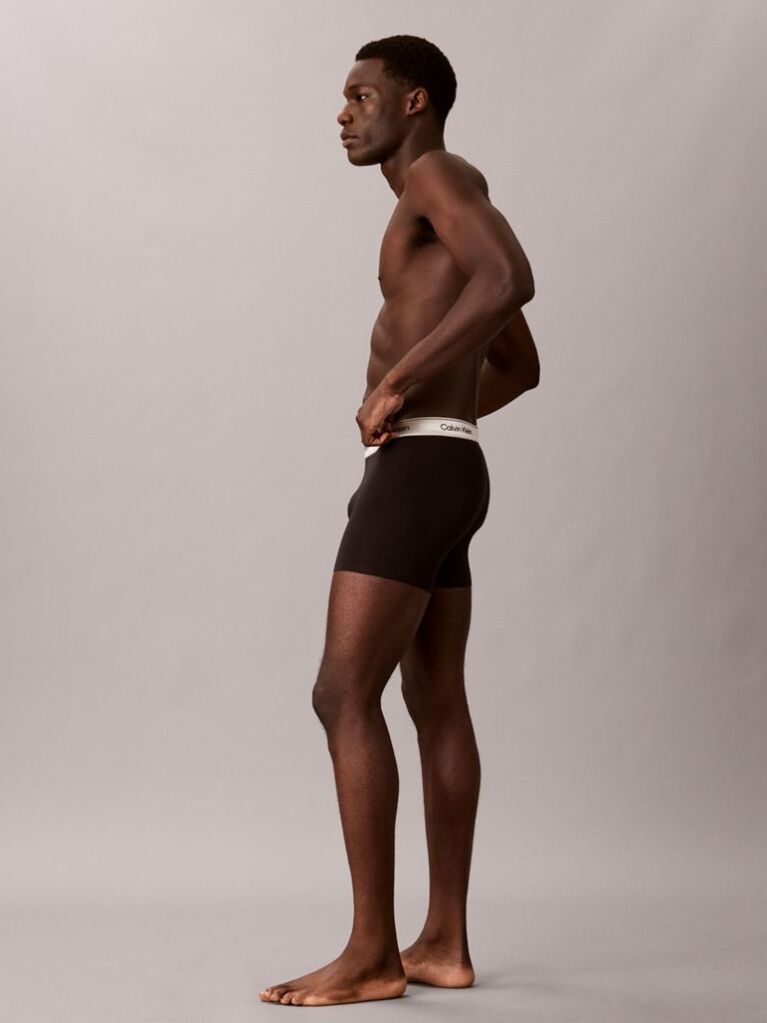 Black 3 Pack Boxer Briefs - Icon Cotton Stretch  Men