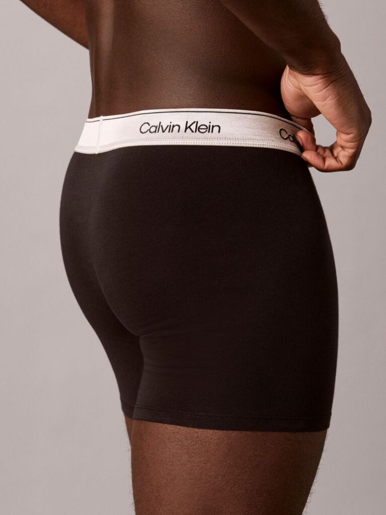 Black 3 Pack Boxer Briefs - Icon Cotton Stretch  Men