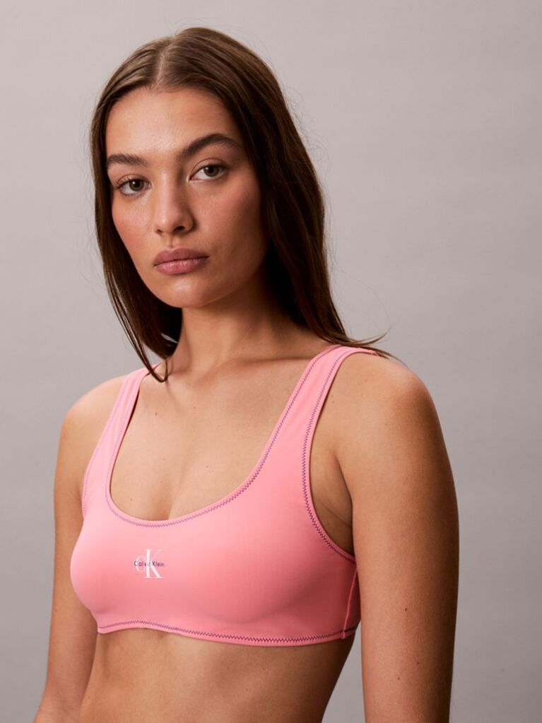 Pink Bralette Bikini Top - CK Monogram  Women