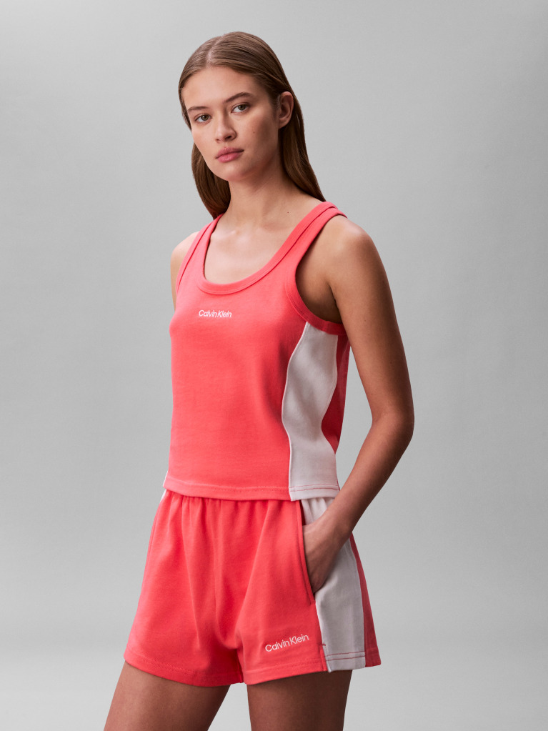 Pink Cotton Jersey Beach Shorts  Women
