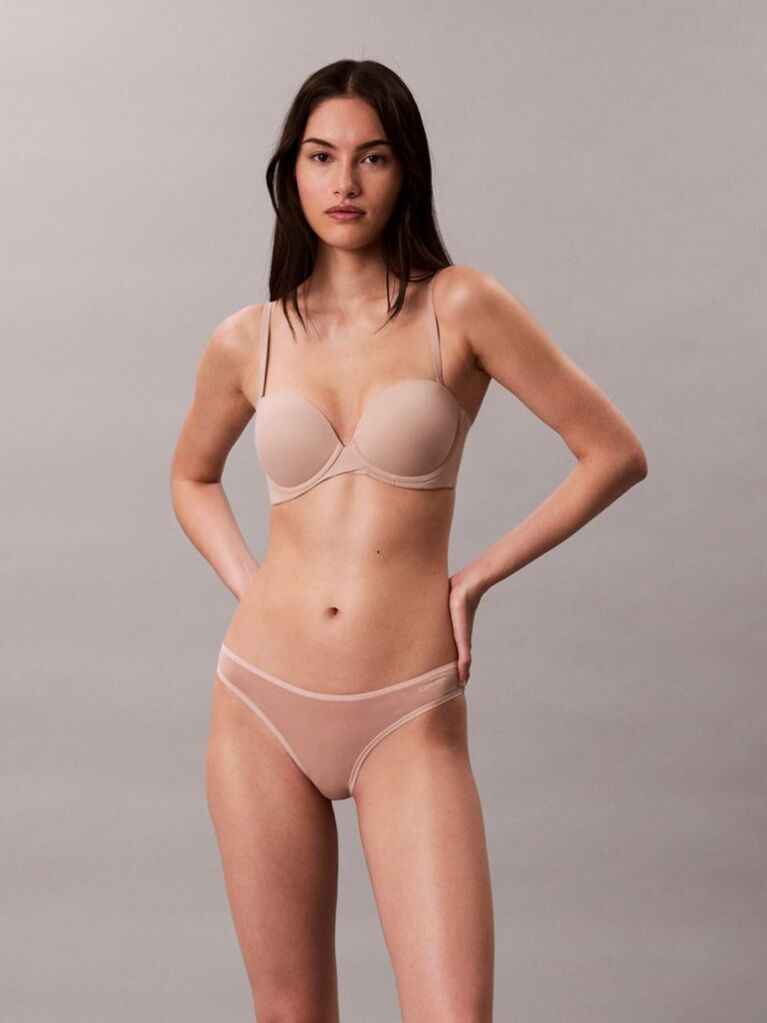 Beige Strapless Push Up Bra - Perfectly Fit  Women