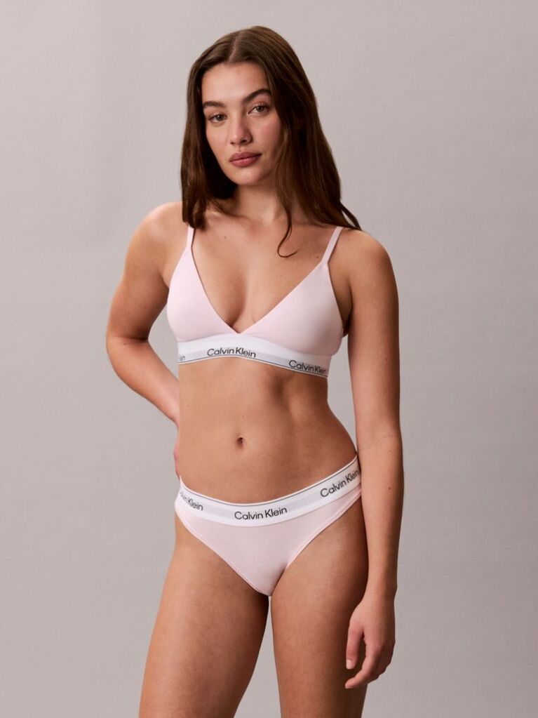 Pink Lightly Lined Triangle Bralette - Icon Cotton Modal  Women