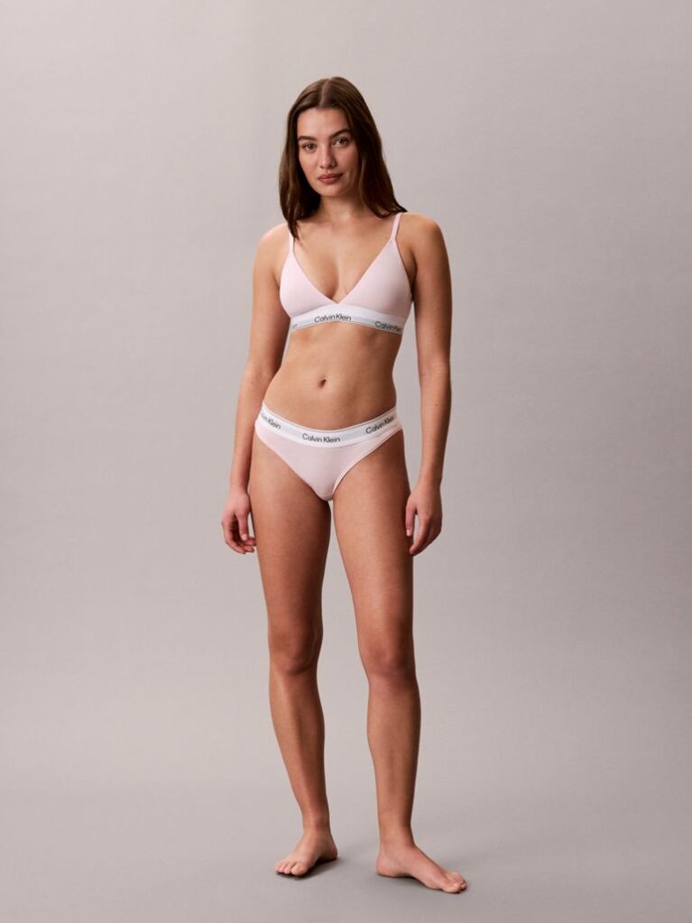 Pink Lightly Lined Triangle Bralette - Icon Cotton Modal  Women