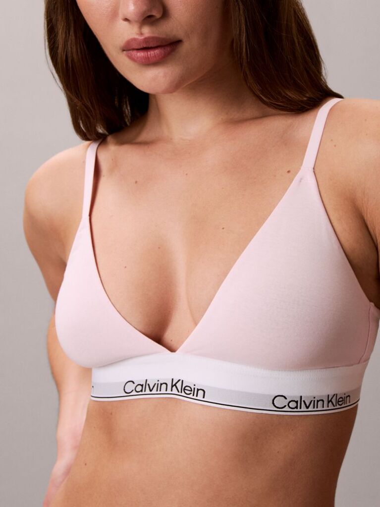 Pink Lightly Lined Triangle Bralette - Icon Cotton Modal  Women