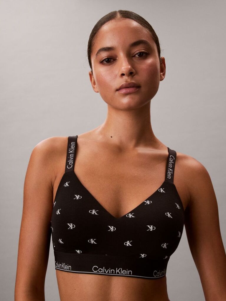Black Lightly Lined Bralette - Icon Cotton Modal  Women