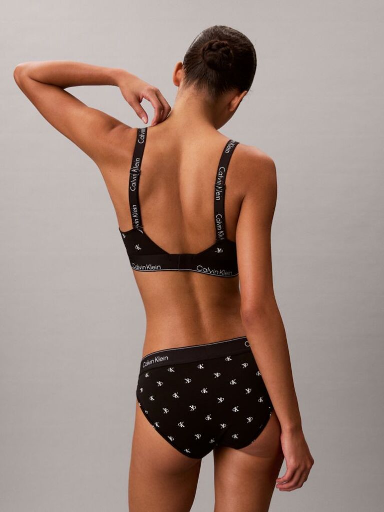 Black Lightly Lined Bralette - Icon Cotton Modal  Women