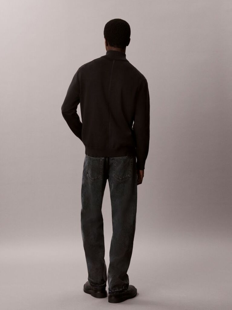 Black Quarter Zip Jumper  Men