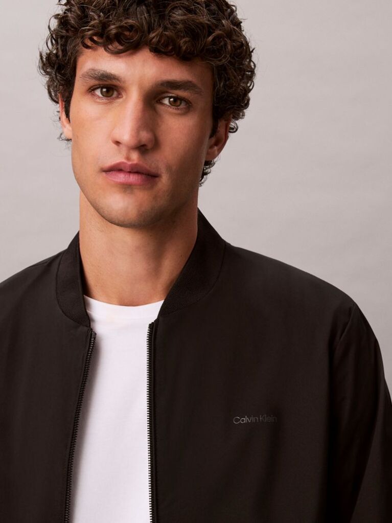 Black Matte Bomber Jacket  Men