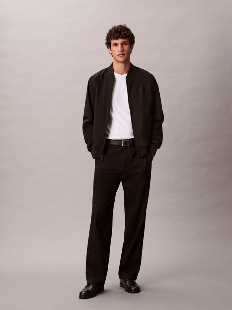 Black Matte Bomber Jacket  Men