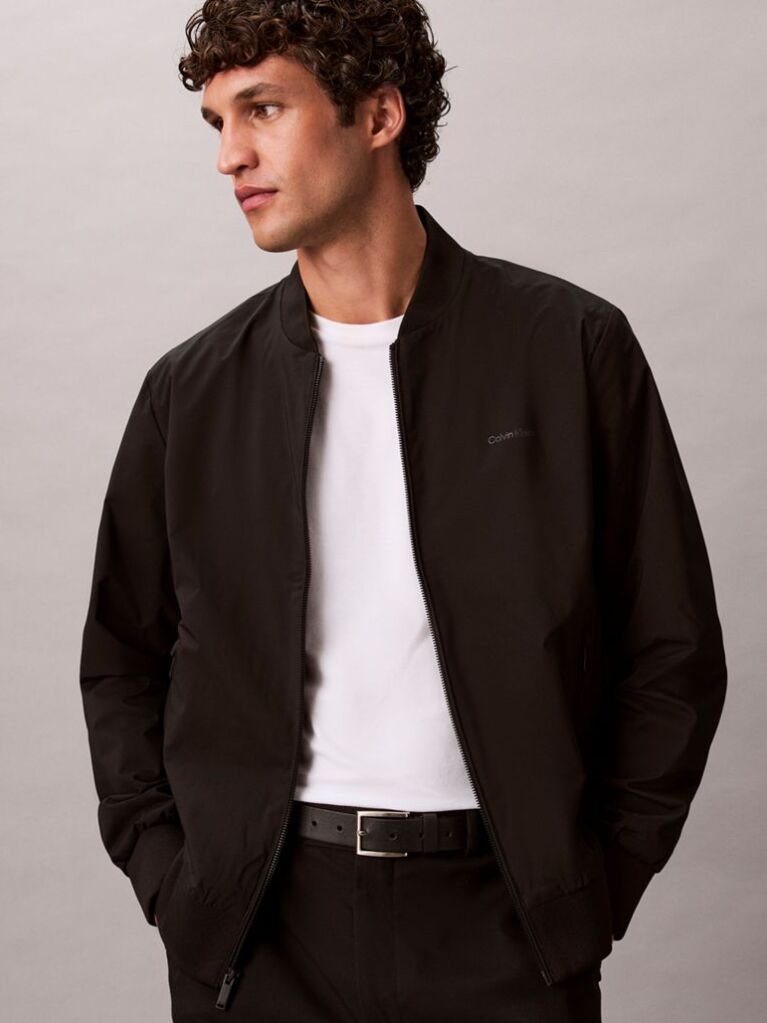 Black Matte Bomber Jacket  Men