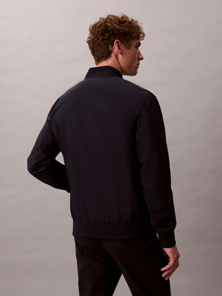 Blue Matte Bomber Jacket  Men