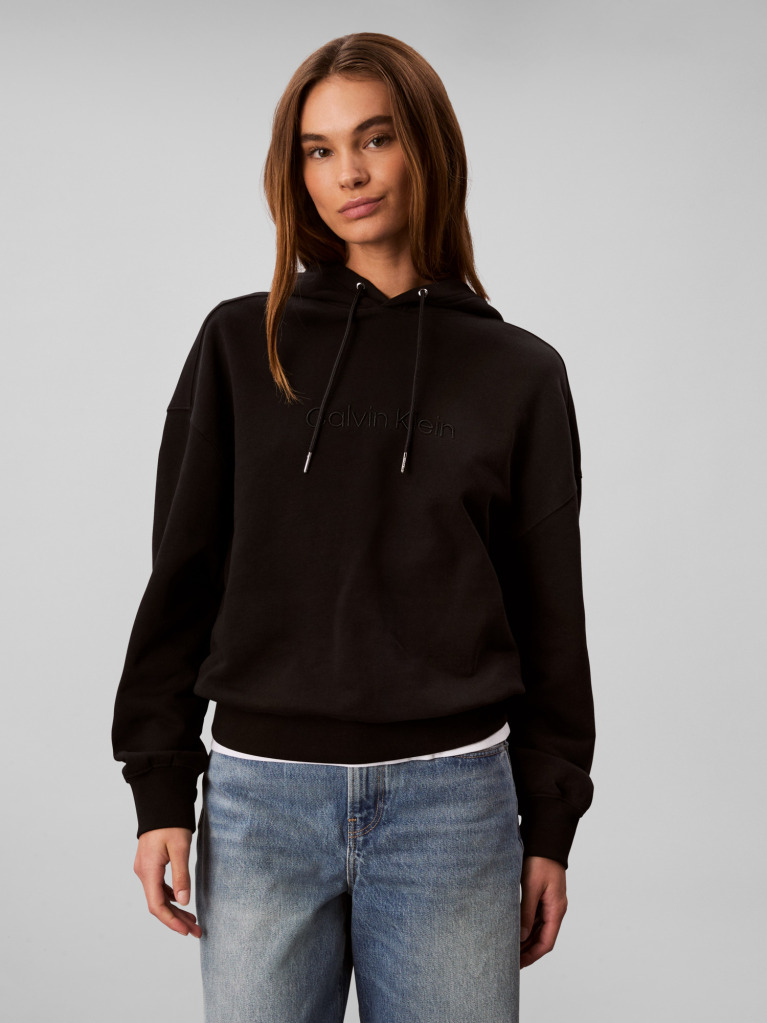 Black Terry Cotton Sweatshirt  Women
