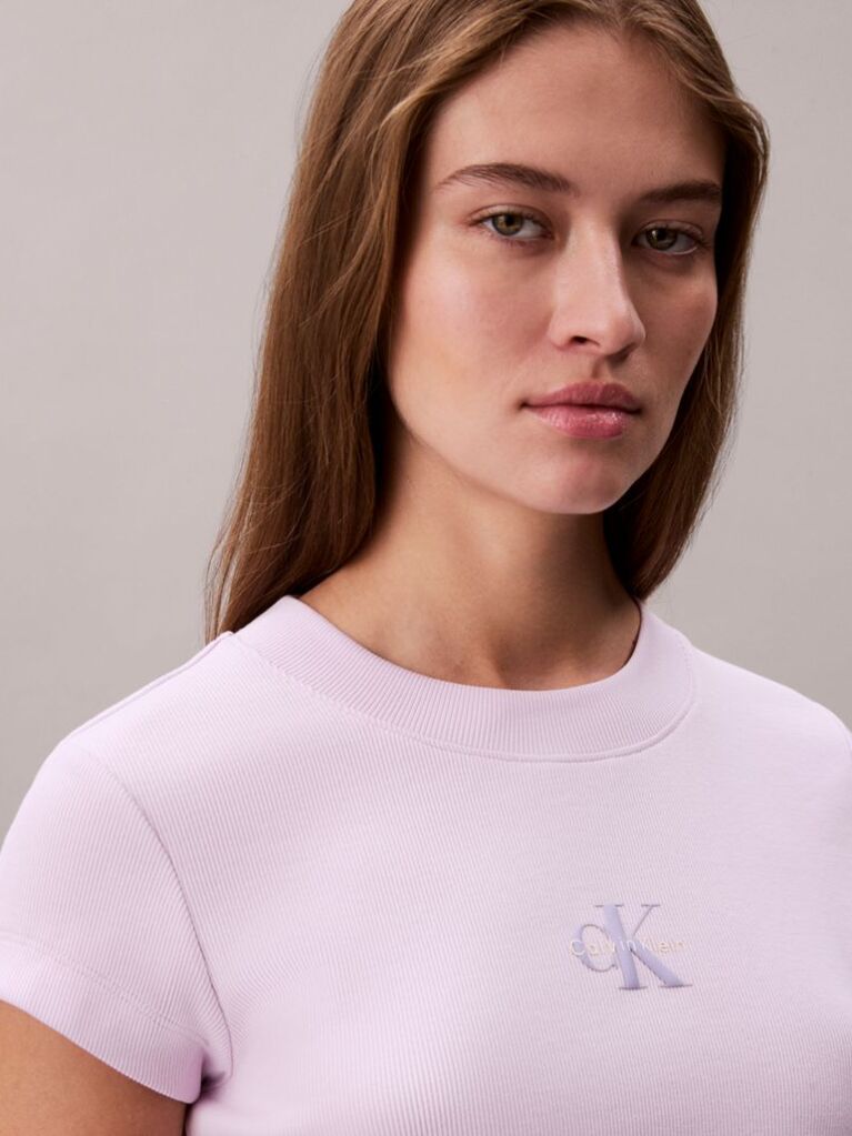 Purple Slim Cropped Monogram T-shirt  Women