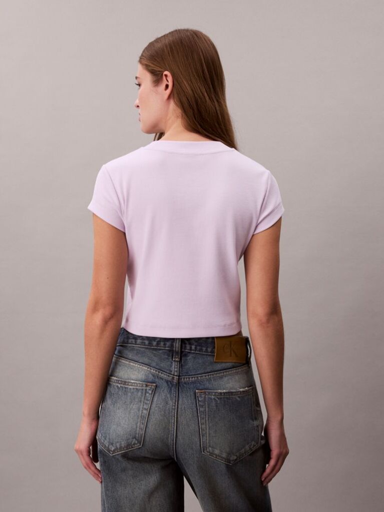 Purple Slim Cropped Monogram T-shirt  Women