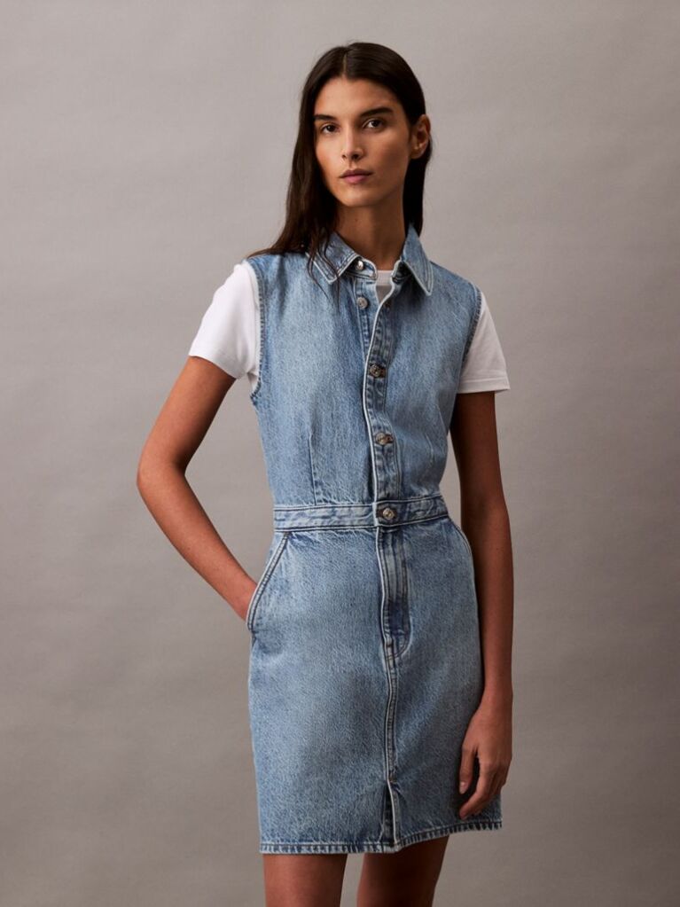 Denim Sleeveless Denim Mini Dress  Women