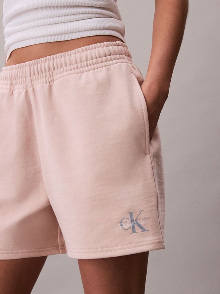 Orange Cotton Terry Jogger Shorts  Women