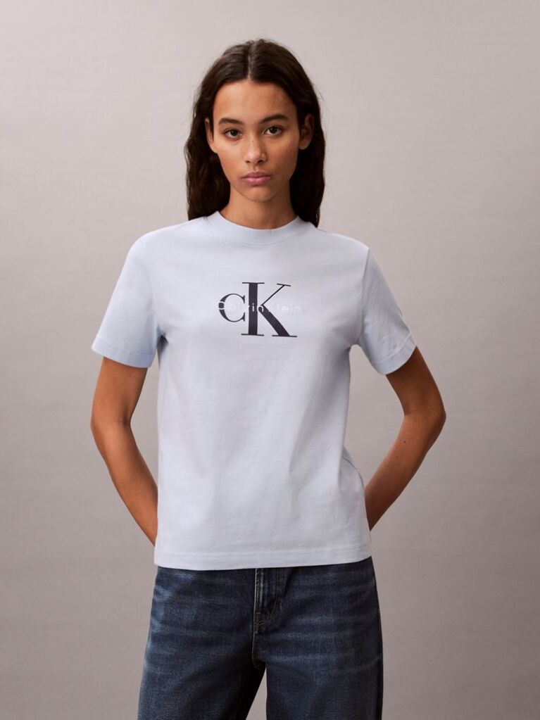 Blue Monogram Logo Tee  Women