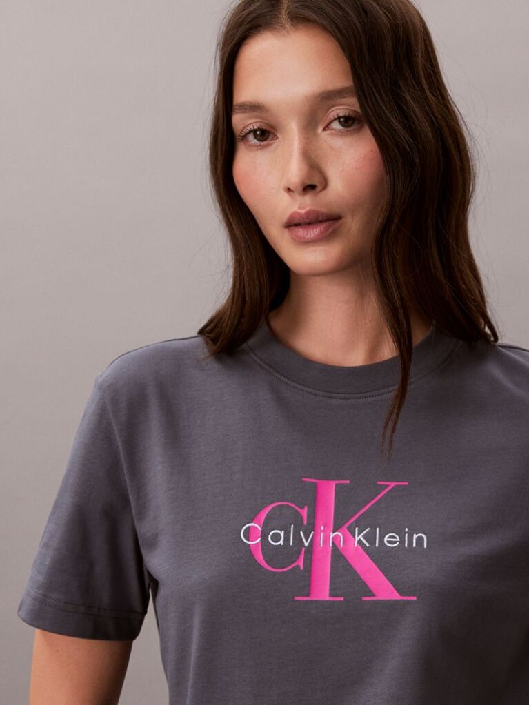 Grey Monogram Logo Tee  Women