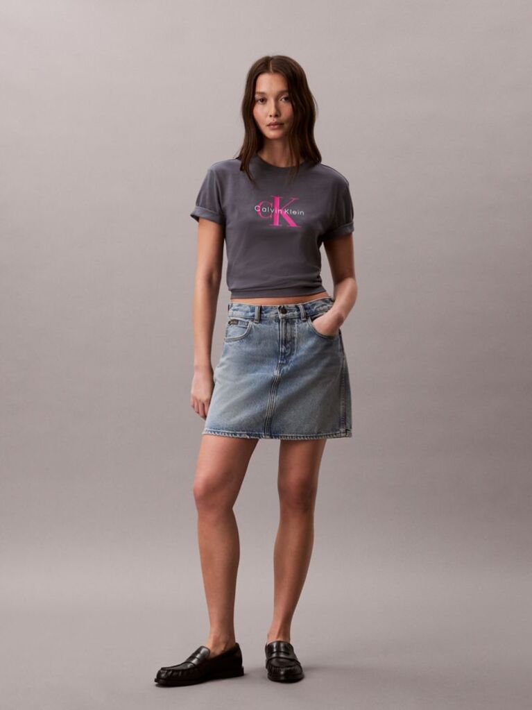 Grey Monogram Logo Tee  Women