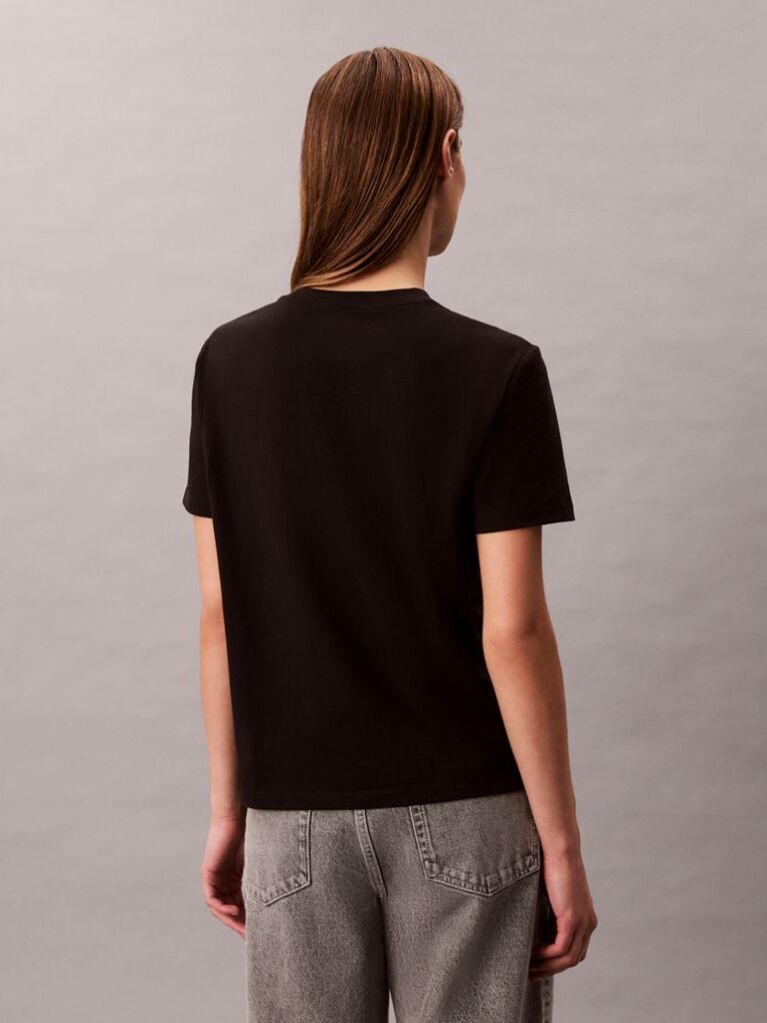 Black Monogram Logo Tee  Women