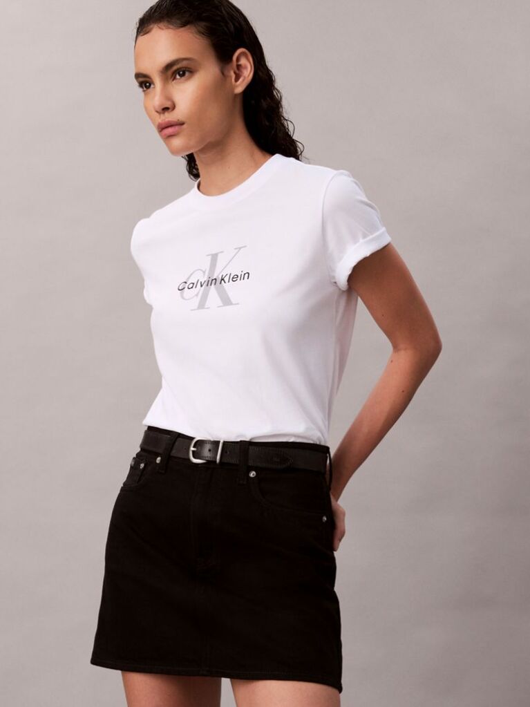 White Monogram Logo Tee  Women