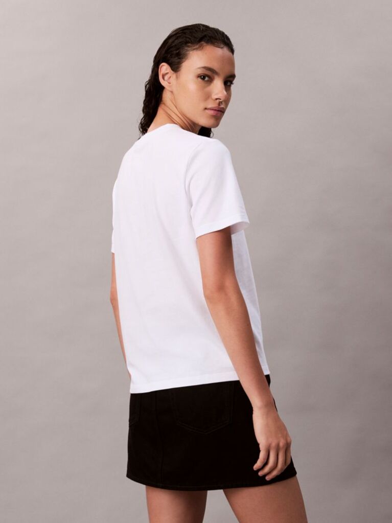 White Monogram Logo Tee  Women