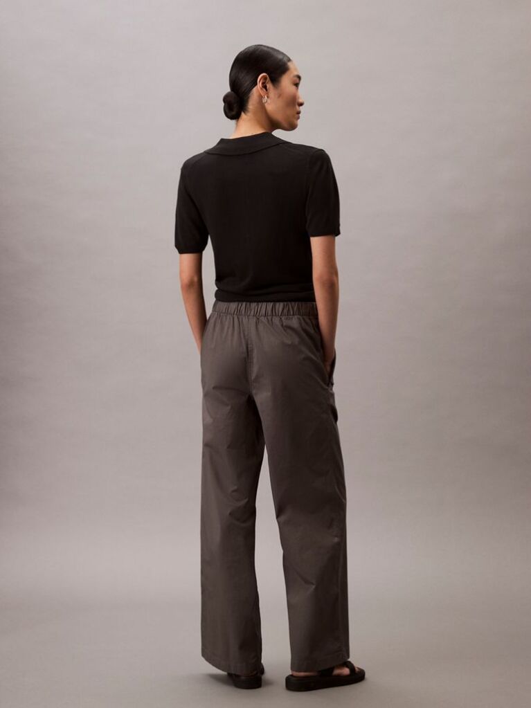Grey Cotton Stretch Cargo Pants  Women